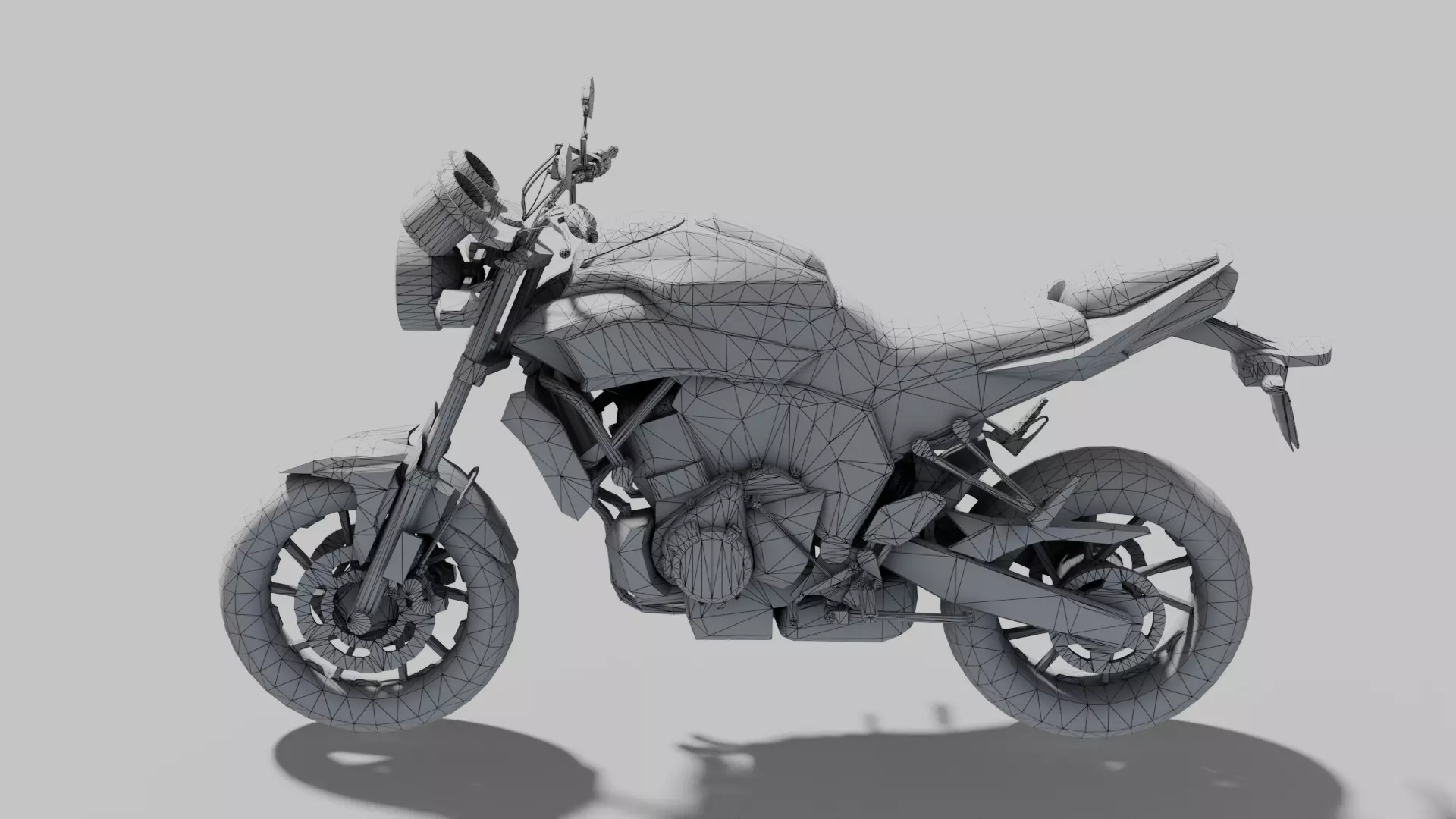 Motorbike Low-poly 3D model_12