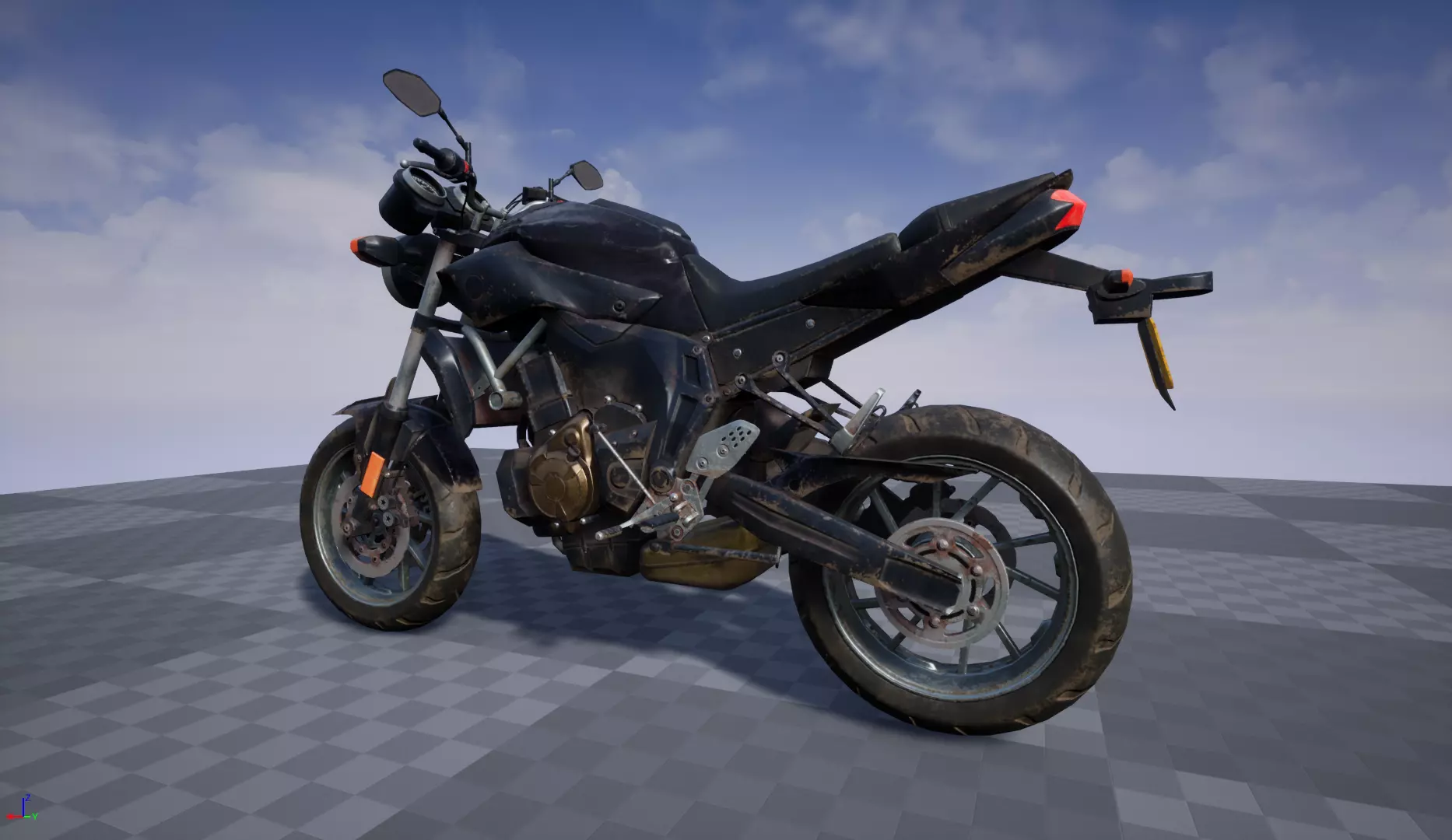 Motorbike Low-poly 3D model_19