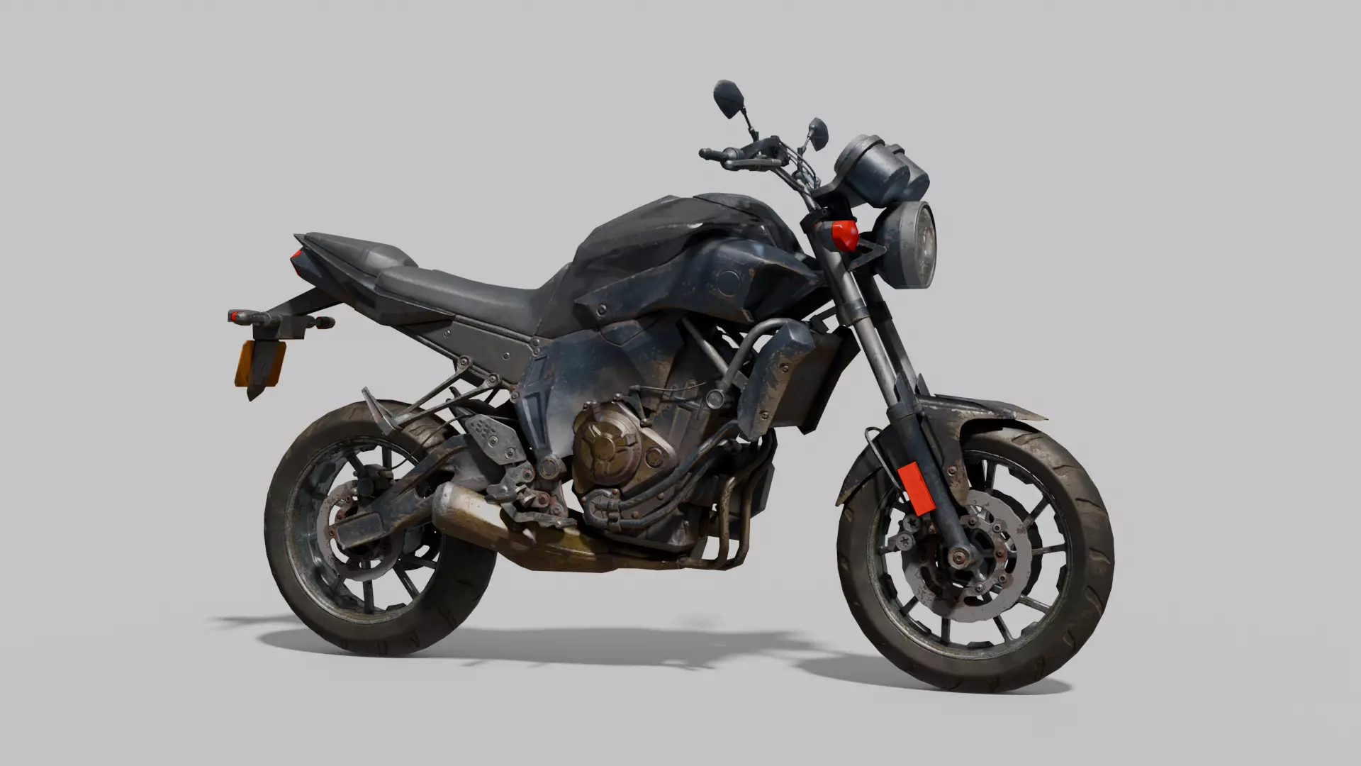 Motorbike Low-poly 3D model_0