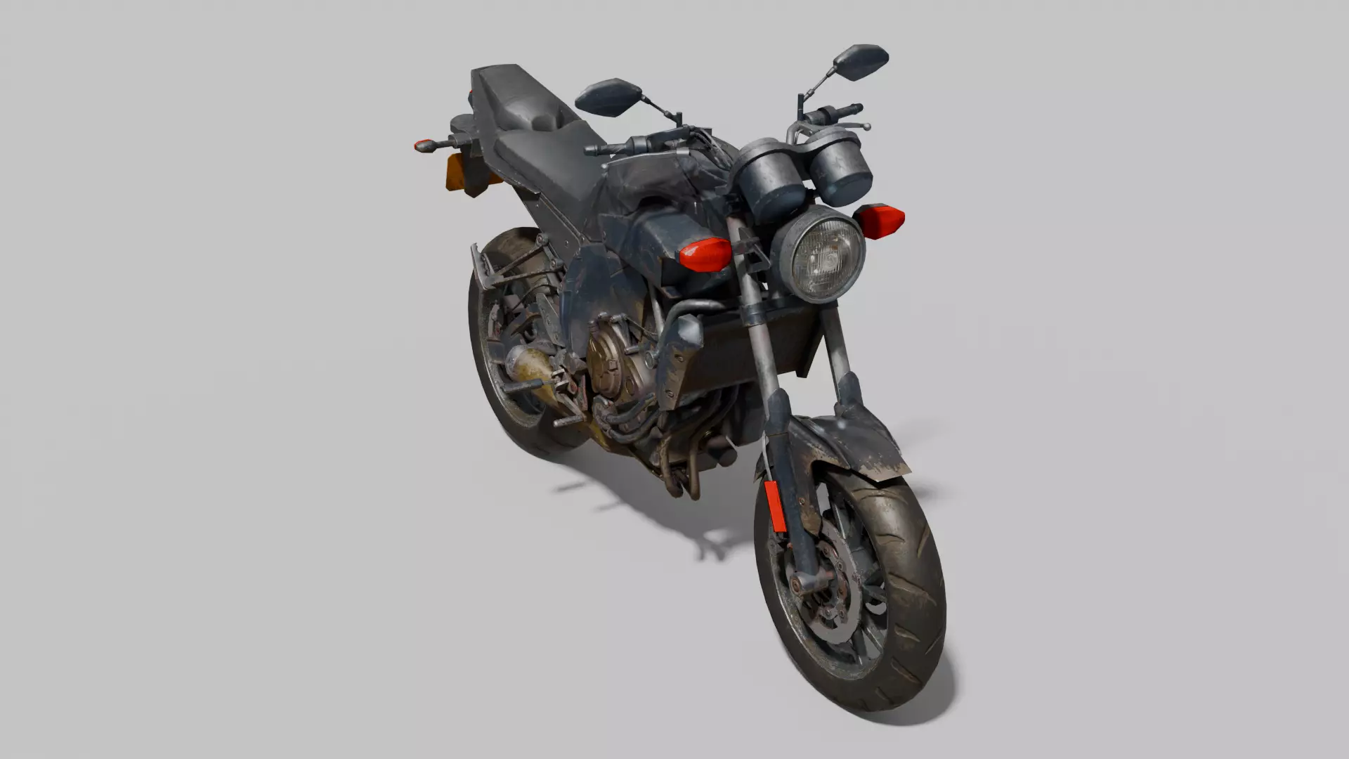 Motorbike Low-poly 3D model_8