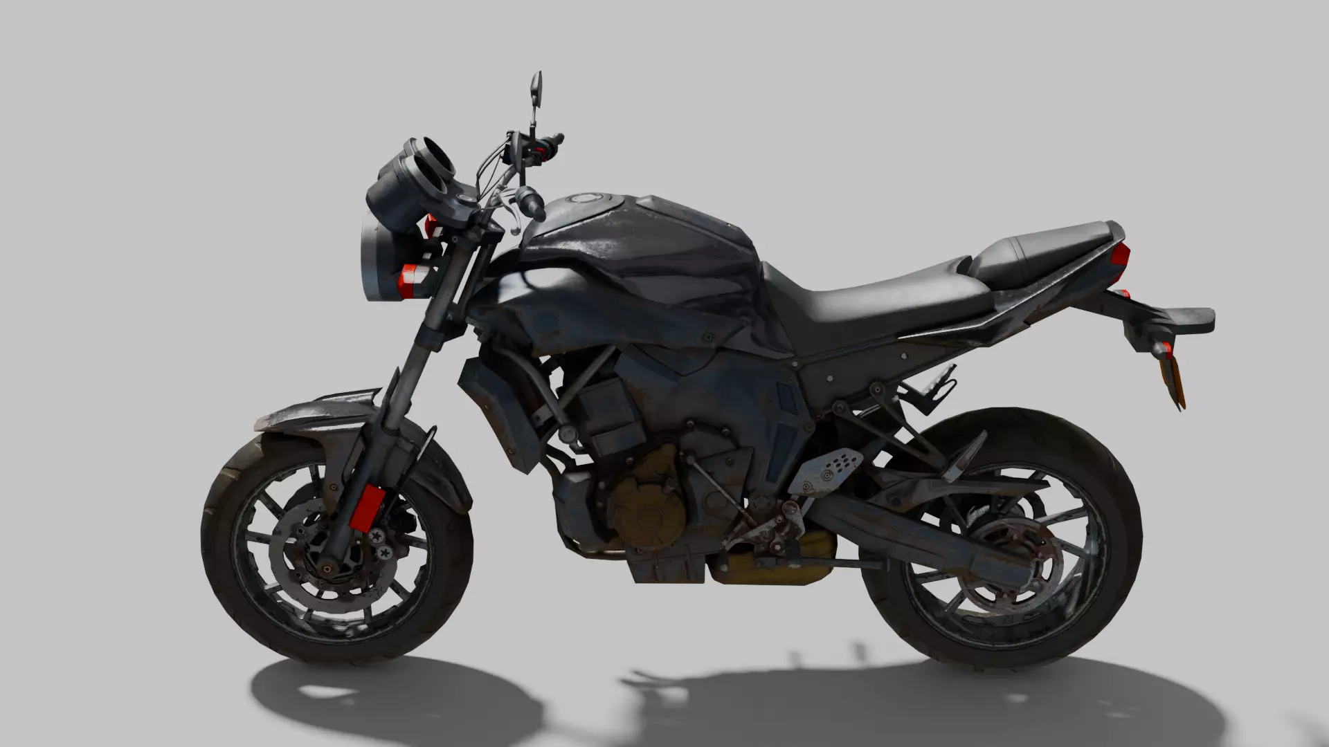 Motorbike Low-poly 3D model_11