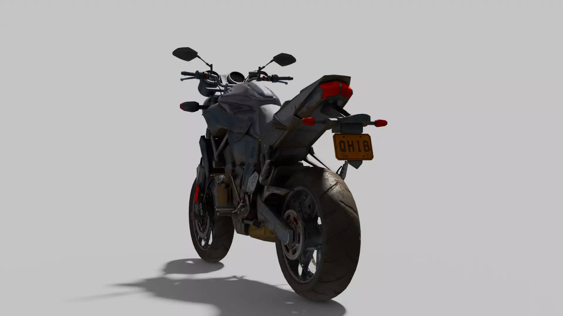 Motorbike Low-poly 3D model_6
