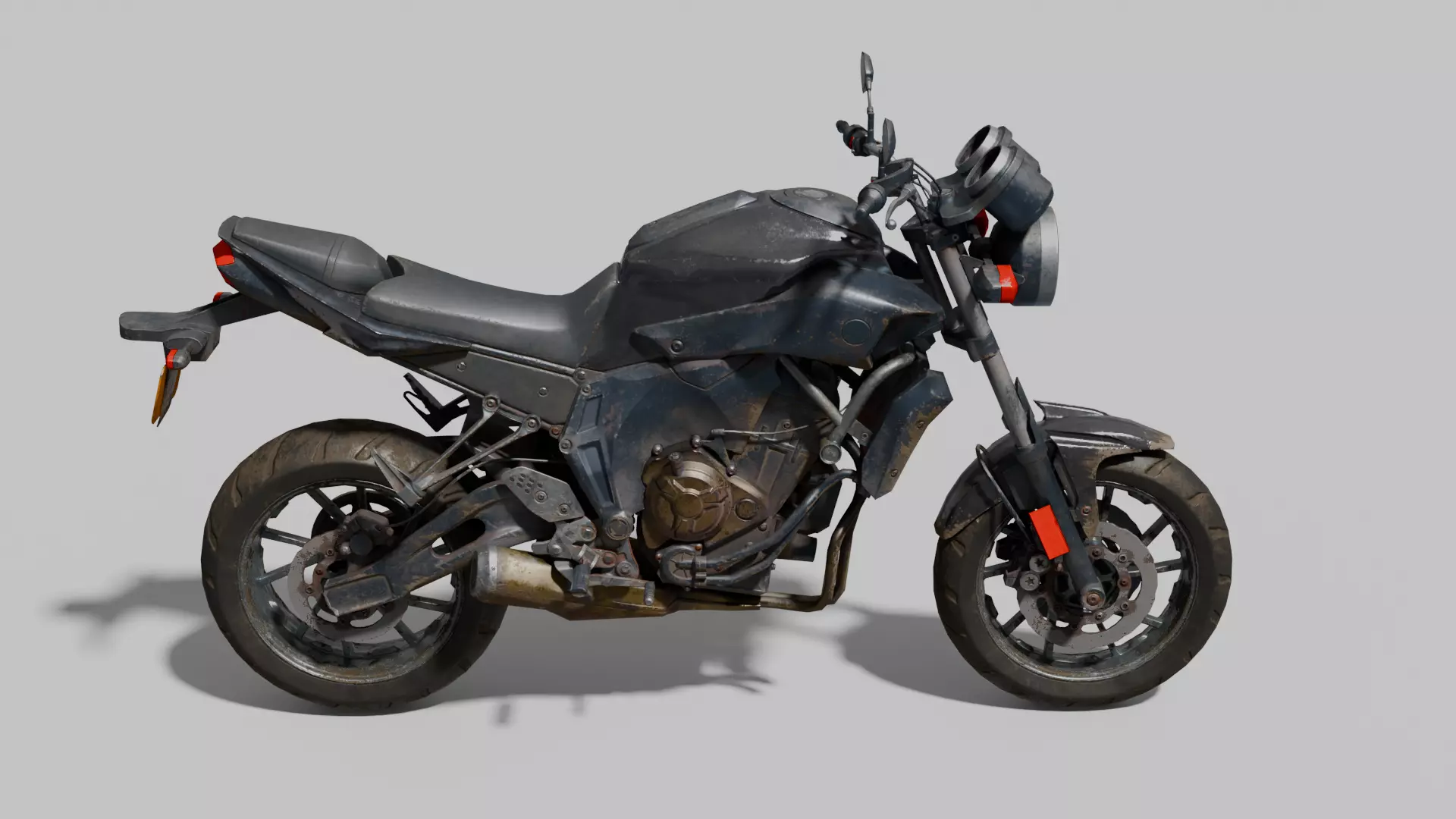 Motorbike Low-poly 3D model_10