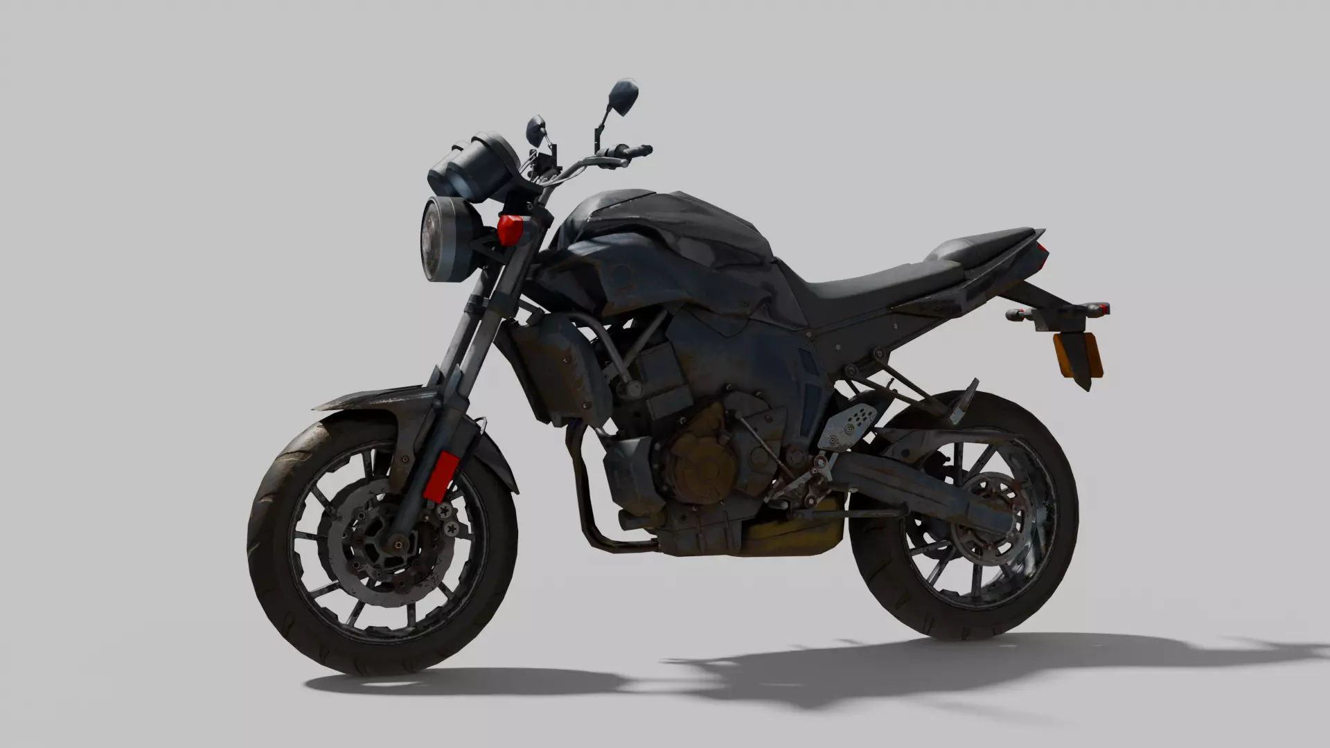 Motorbike Low-poly 3D model_4