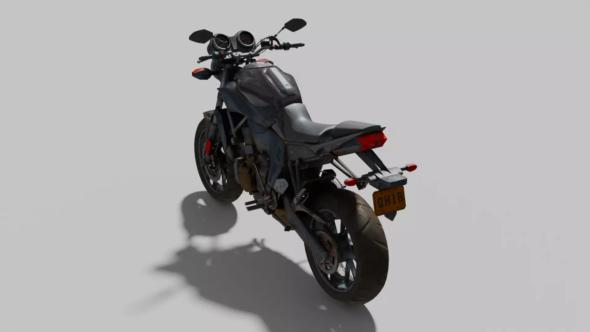 Motorbike Low-poly 3D model_14
