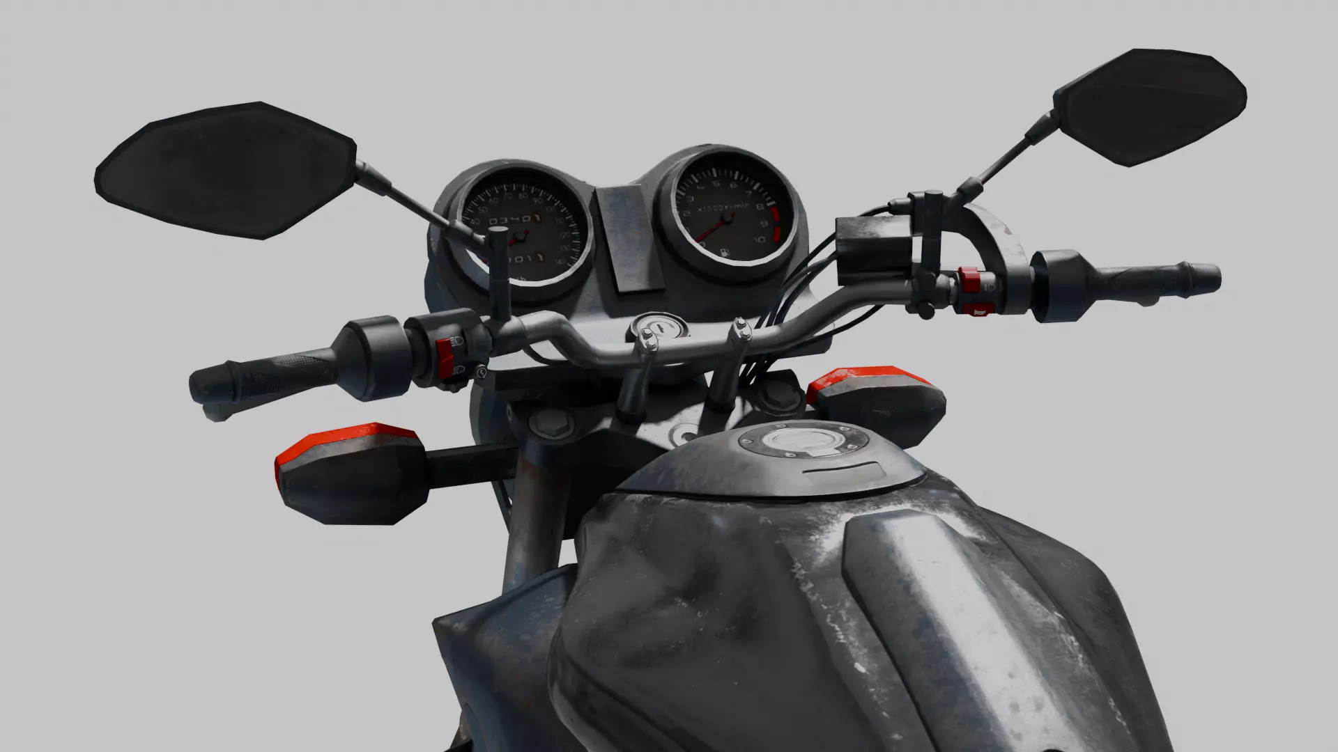 Motorbike Low-poly 3D model_16