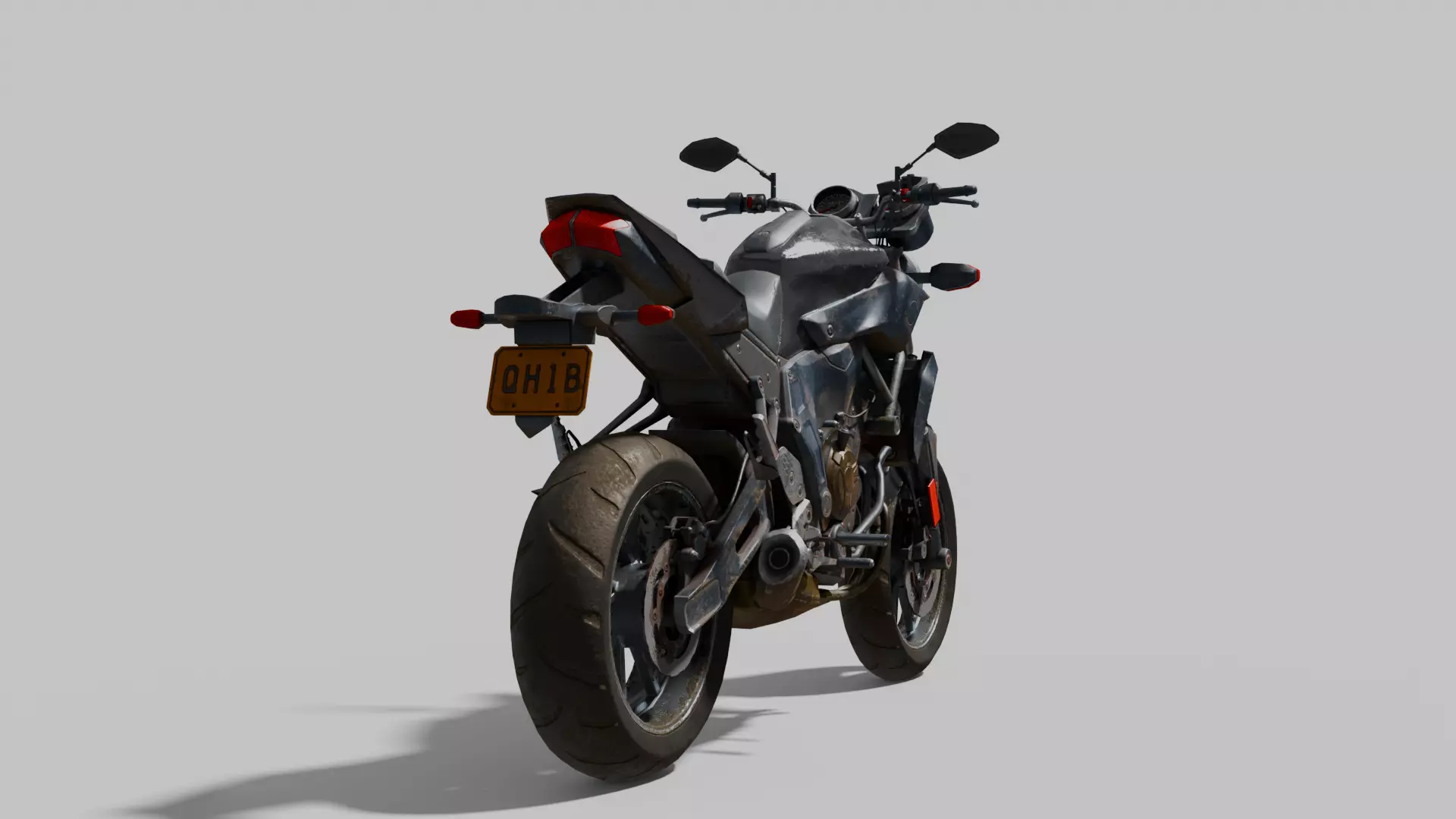 Motorbike Low-poly 3D model_7
