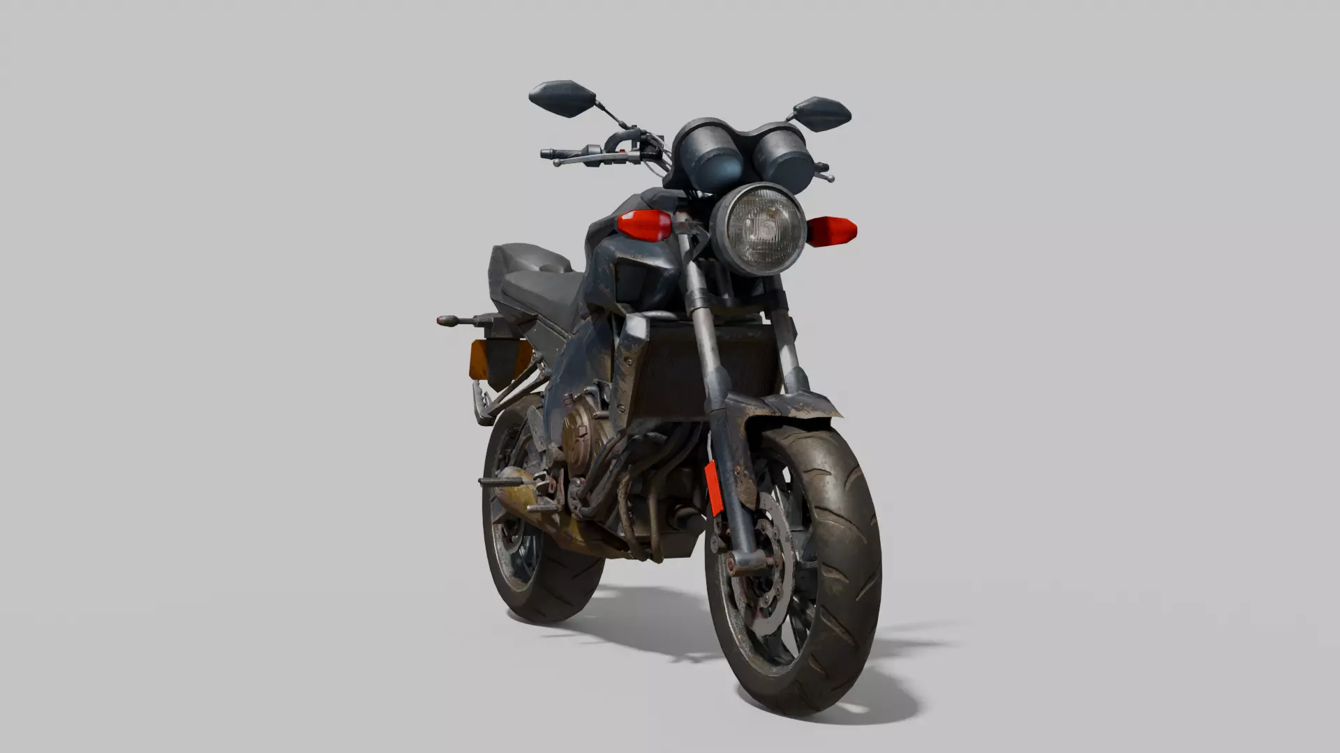 Motorbike Low-poly 3D model_2
