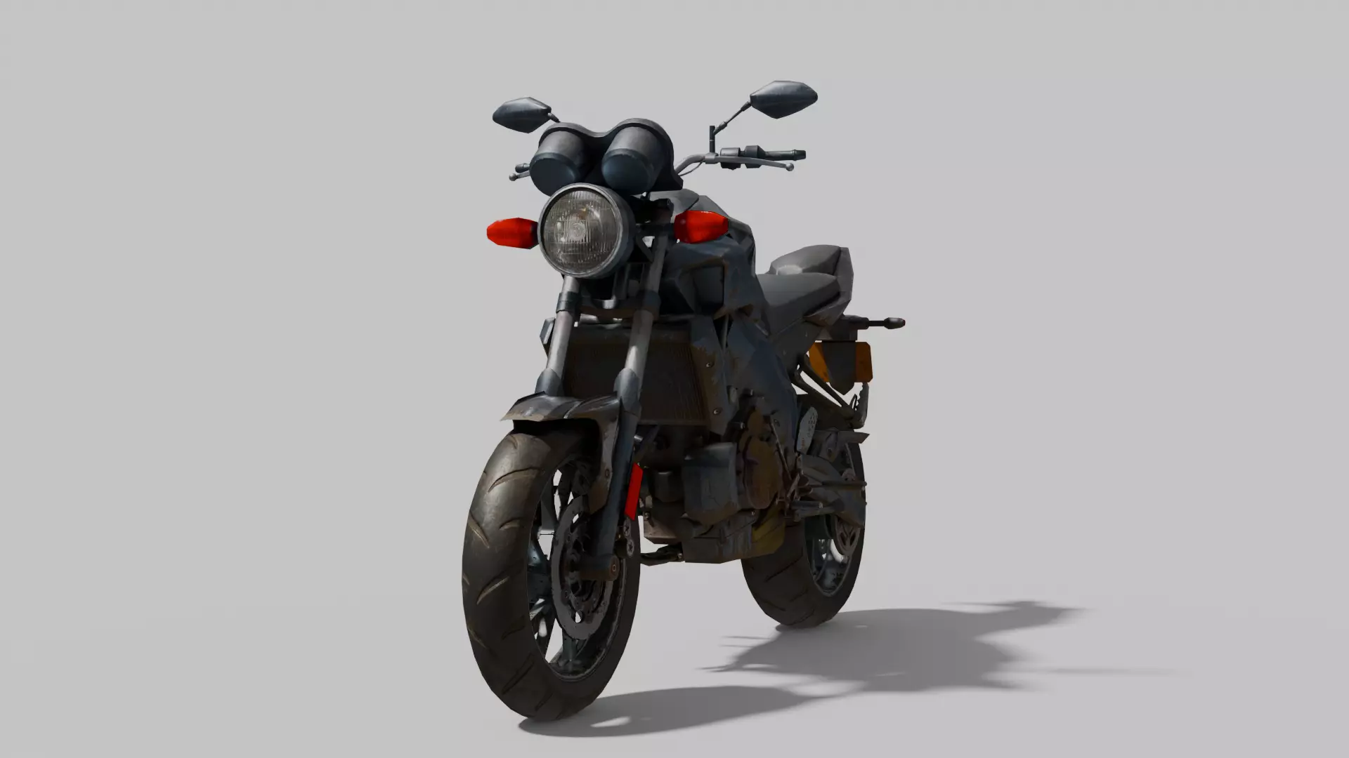 Motorbike Low-poly 3D model_3