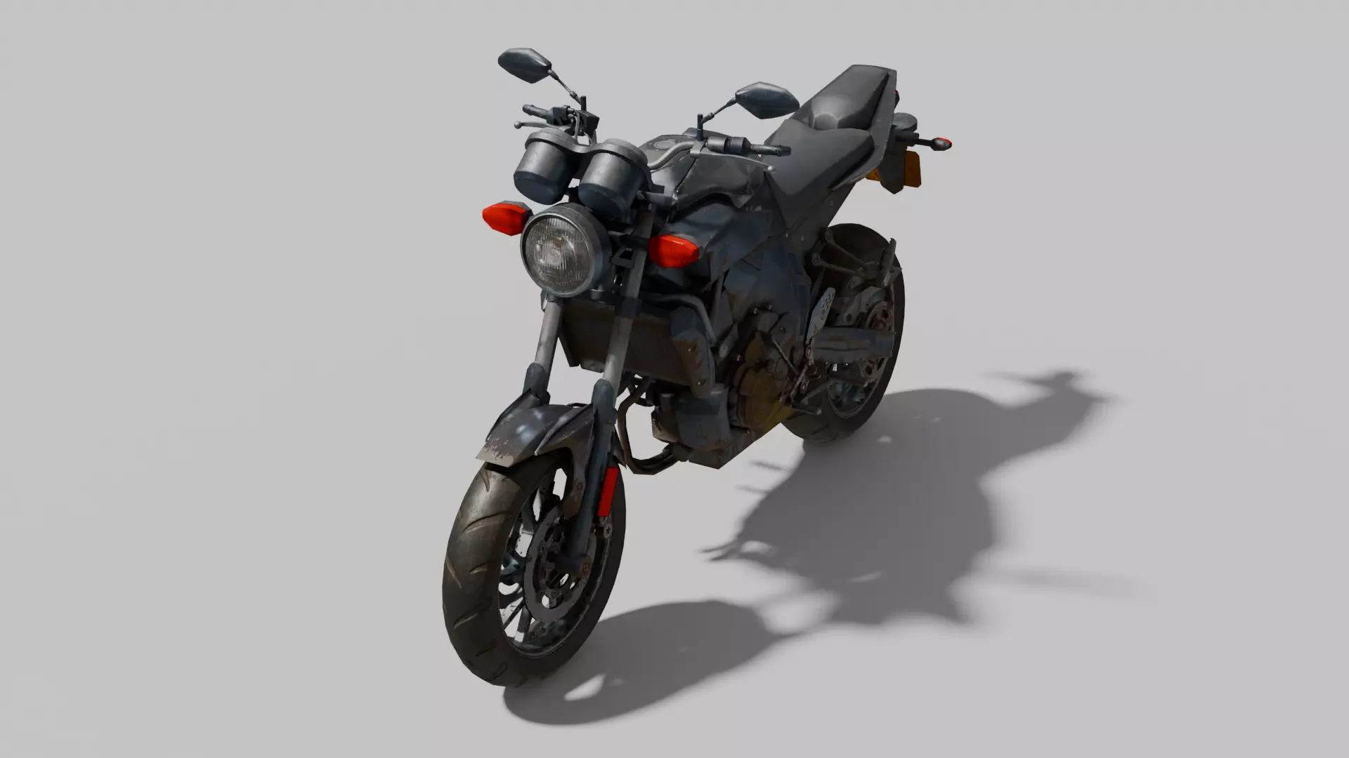 Motorbike Low-poly 3D model_9