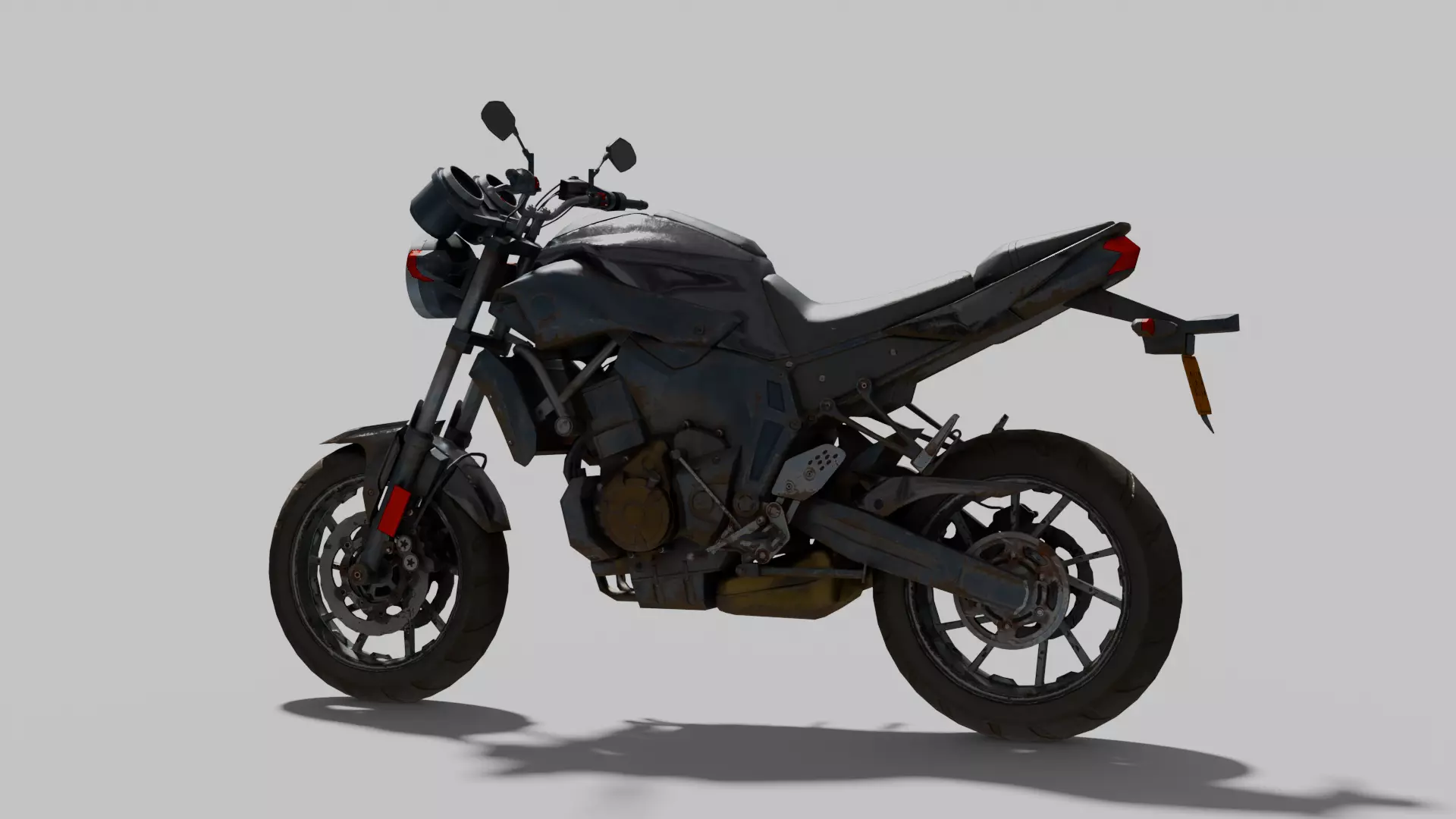 Motorbike Low-poly 3D model_5