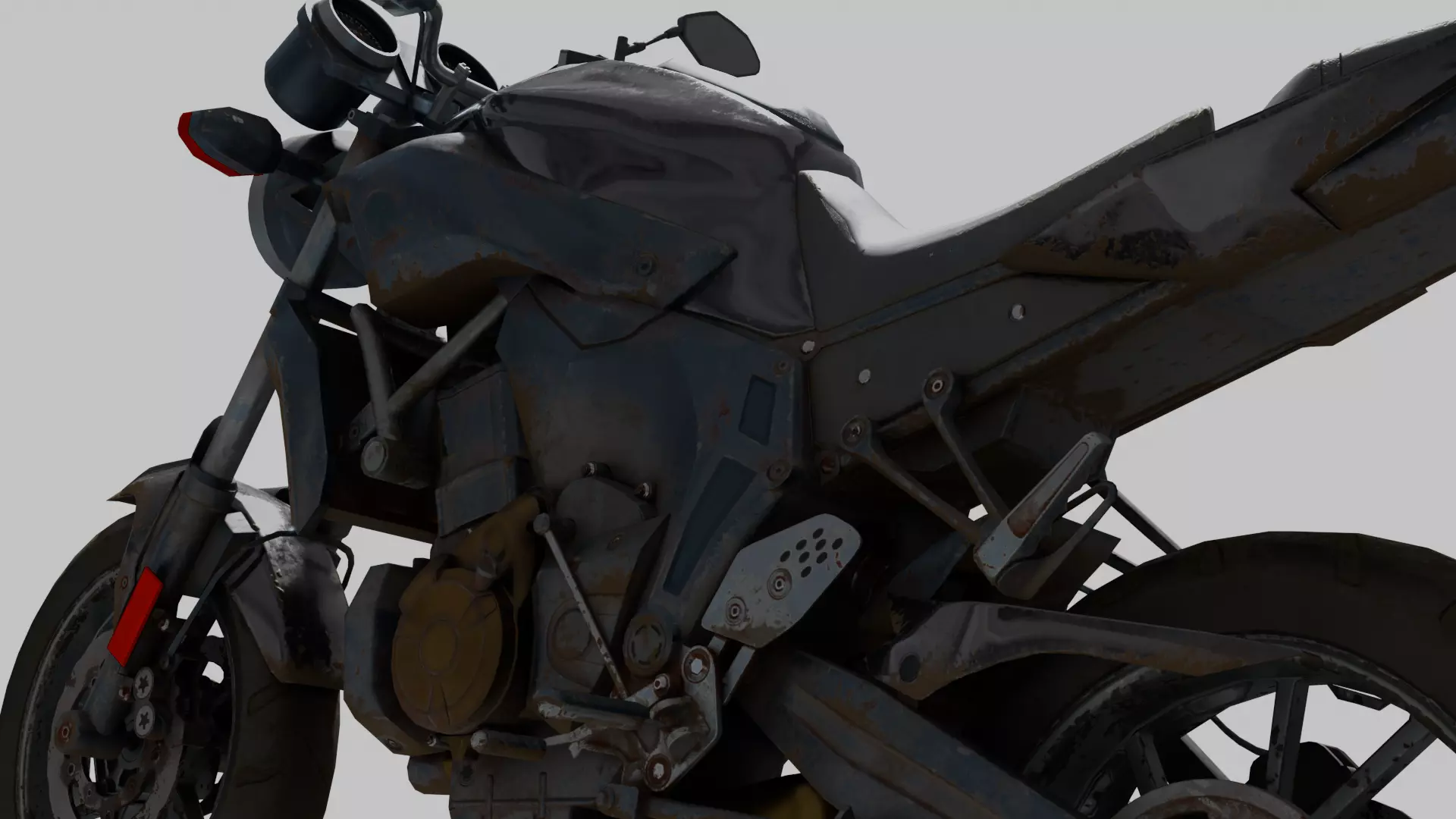 Motorbike Low-poly 3D model_17
