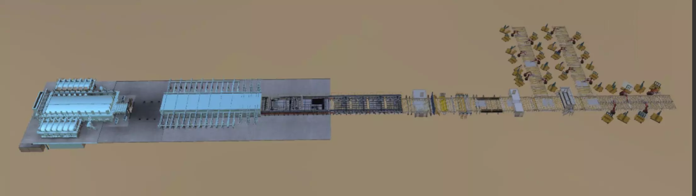 Glass Industry Production Line 3D model_0