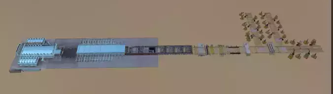 Glass Industry Production Line 3D model