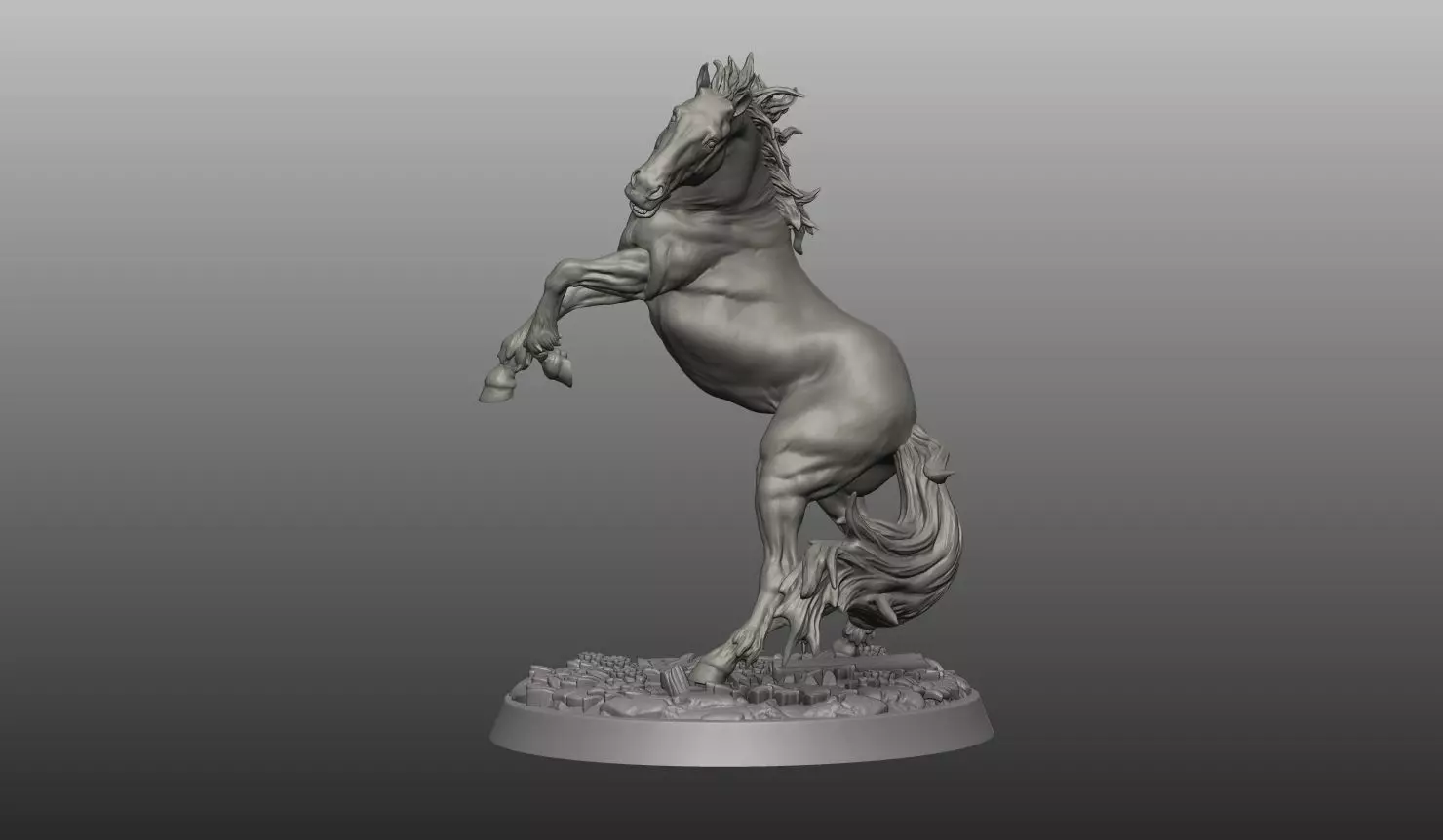 Horse pose 01 3D print model_0