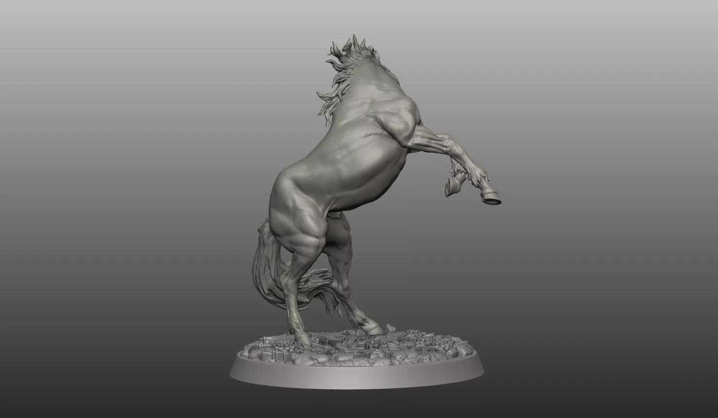Horse pose 01 3D print model_3
