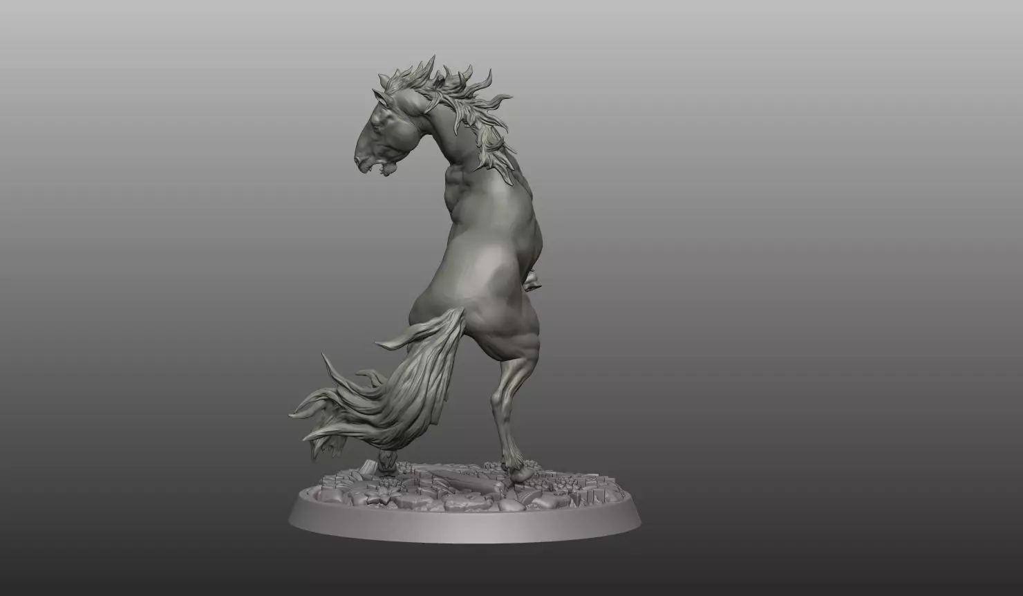 Horse pose 01 3D print model_4