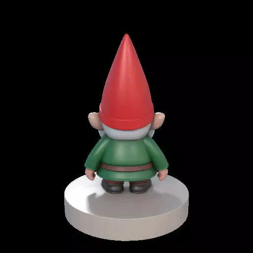 2198 Fairy Tale Gnome Color Full Body Figurine on Base 3D print model_7
