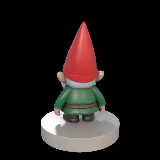 2198 Fairy Tale Gnome Color Full Body Figurine on Base 3D print model_8
