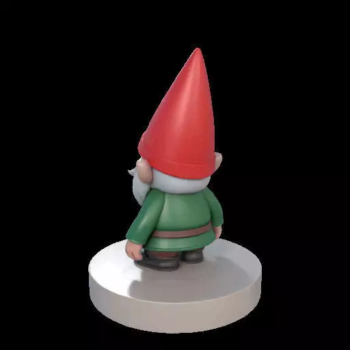 2198 Fairy Tale Gnome Color Full Body Figurine on Base 3D print model_10