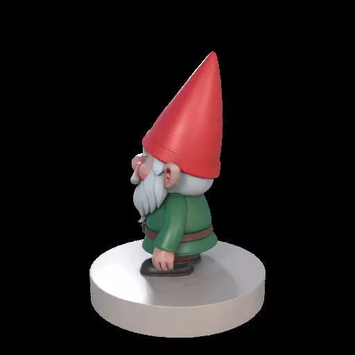 2198 Fairy Tale Gnome Color Full Body Figurine on Base 3D print model_14