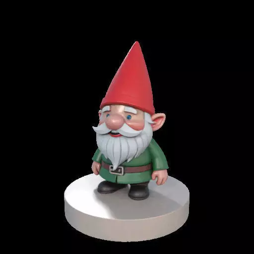 2198 Fairy Tale Gnome Color Full Body Figurine on Base 3D print model_21