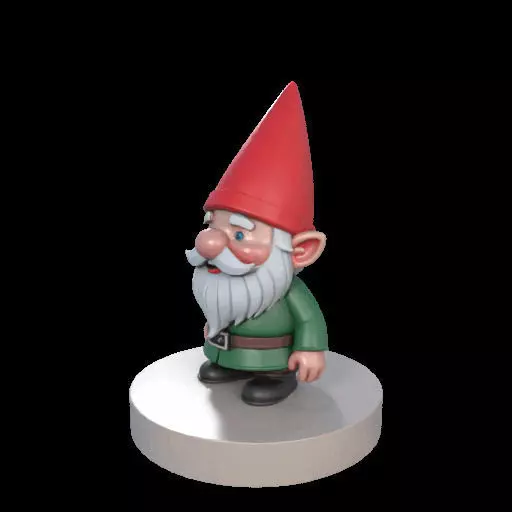 2198 Fairy Tale Gnome Color Full Body Figurine on Base 3D print model_19