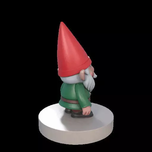 2198 Fairy Tale Gnome Color Full Body Figurine on Base 3D print model_2