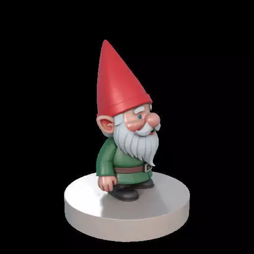 2198 Fairy Tale Gnome Color Full Body Figurine on Base 3D print model_25