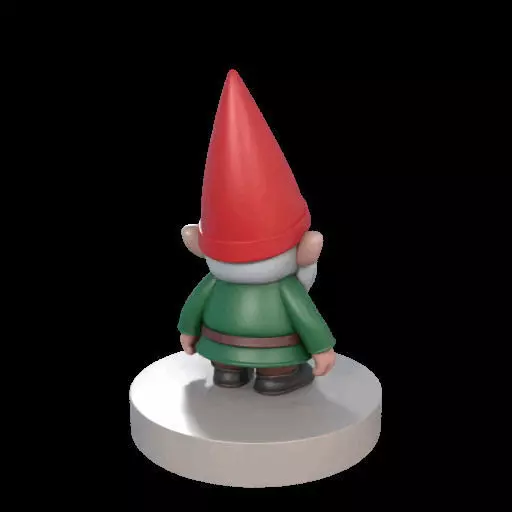 2198 Fairy Tale Gnome Color Full Body Figurine on Base 3D print model_5