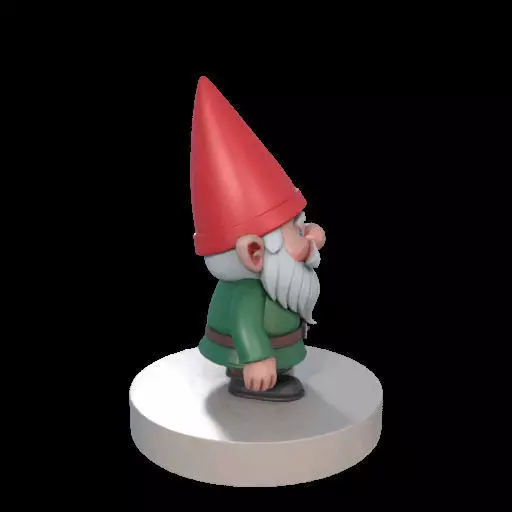2198 Fairy Tale Gnome Color Full Body Figurine on Base 3D print model_28