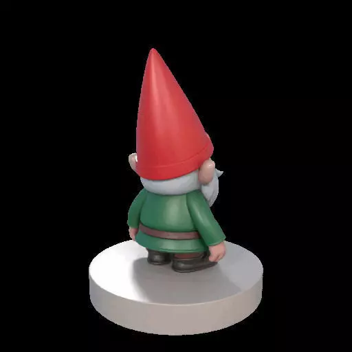 2198 Fairy Tale Gnome Color Full Body Figurine on Base 3D print model_4