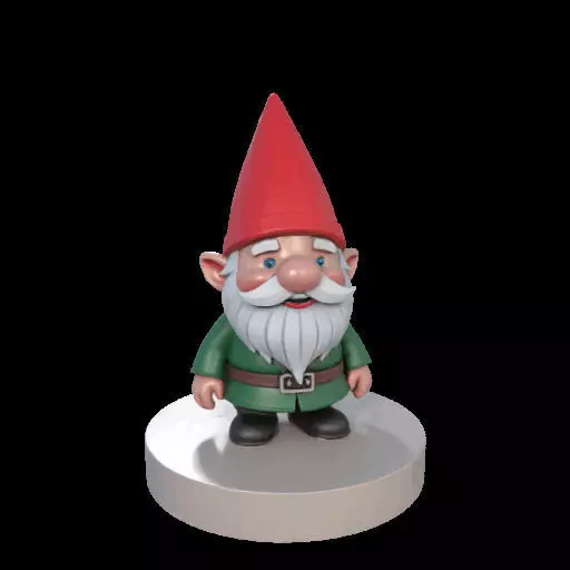2198 Fairy Tale Gnome Color Full Body Figurine on Base 3D print model_1