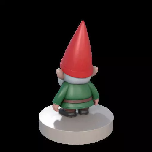 2198 Fairy Tale Gnome Color Full Body Figurine on Base 3D print model_9