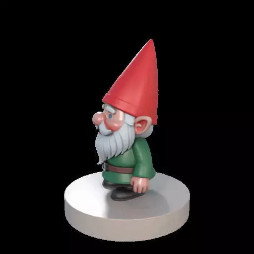 2198 Fairy Tale Gnome Color Full Body Figurine on Base 3D print model_17