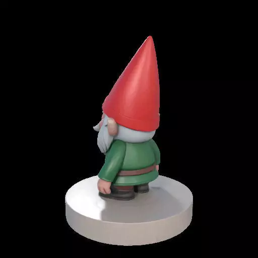 2198 Fairy Tale Gnome Color Full Body Figurine on Base 3D print model_11