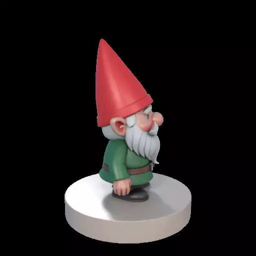 2198 Fairy Tale Gnome Color Full Body Figurine on Base 3D print model_27