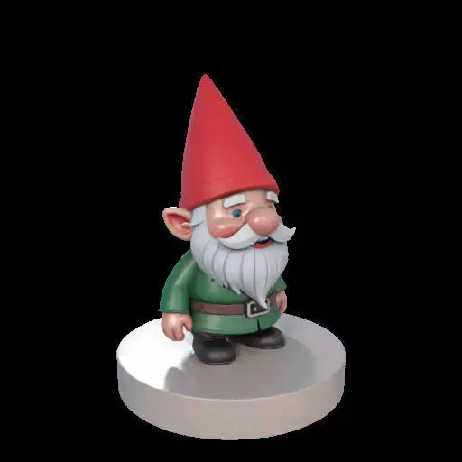 2198 Fairy Tale Gnome Color Full Body Figurine on Base 3D print model_23