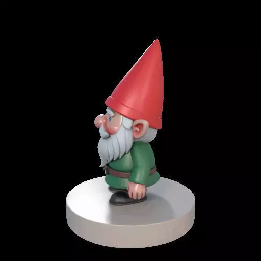 2198 Fairy Tale Gnome Color Full Body Figurine on Base 3D print model_16