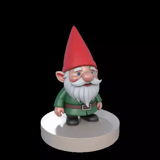 2198 Fairy Tale Gnome Color Full Body Figurine on Base 3D print model_12