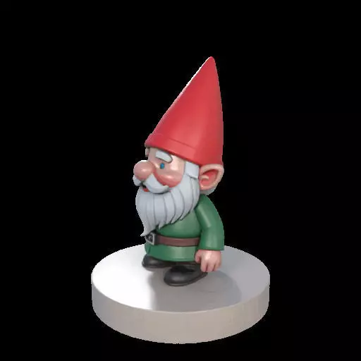 2198 Fairy Tale Gnome Color Full Body Figurine on Base 3D print model_18