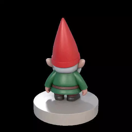 2198 Fairy Tale Gnome Color Full Body Figurine on Base 3D print model_6