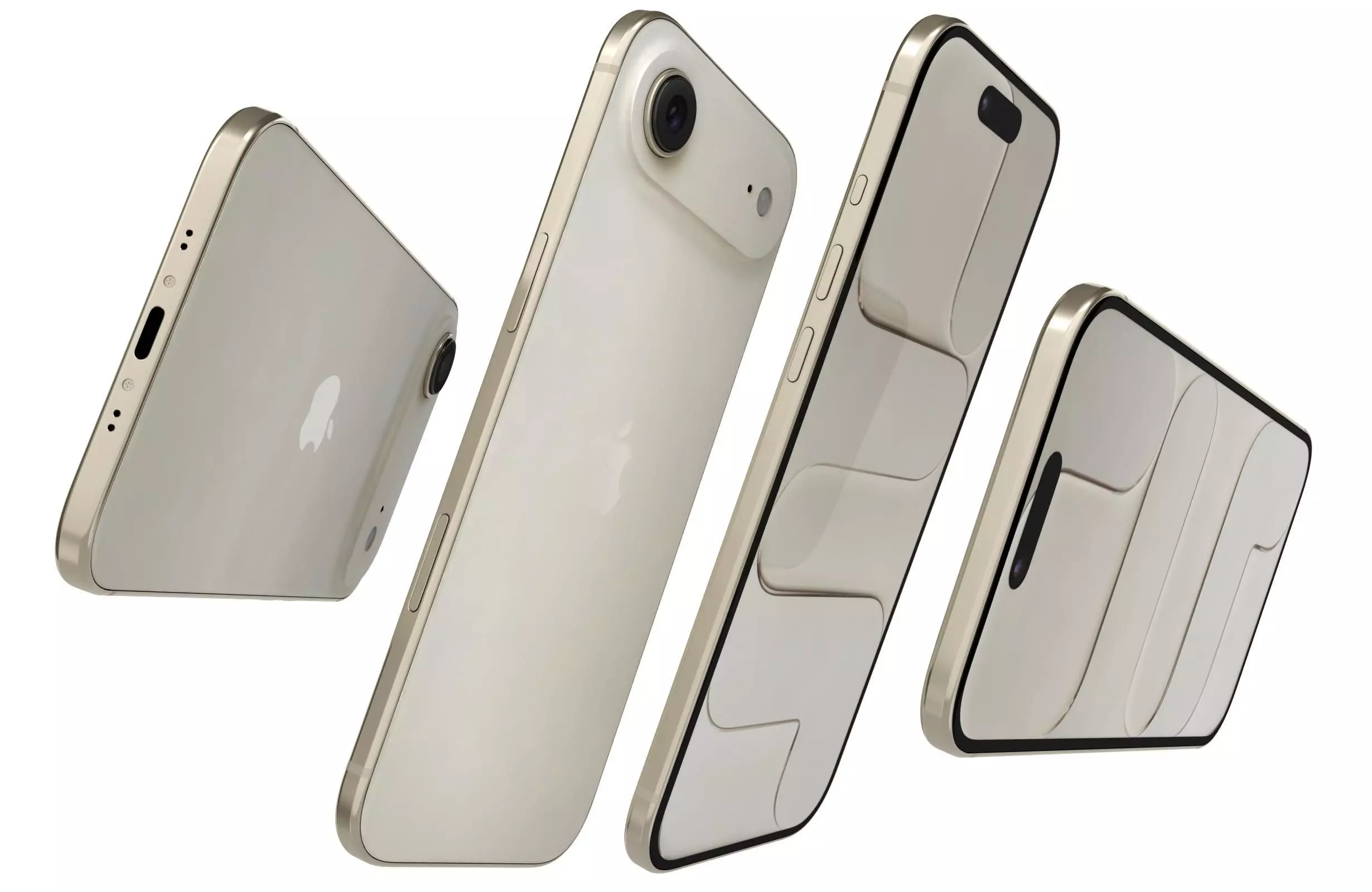 Apple iPhone Air Gold Light 3D model_26