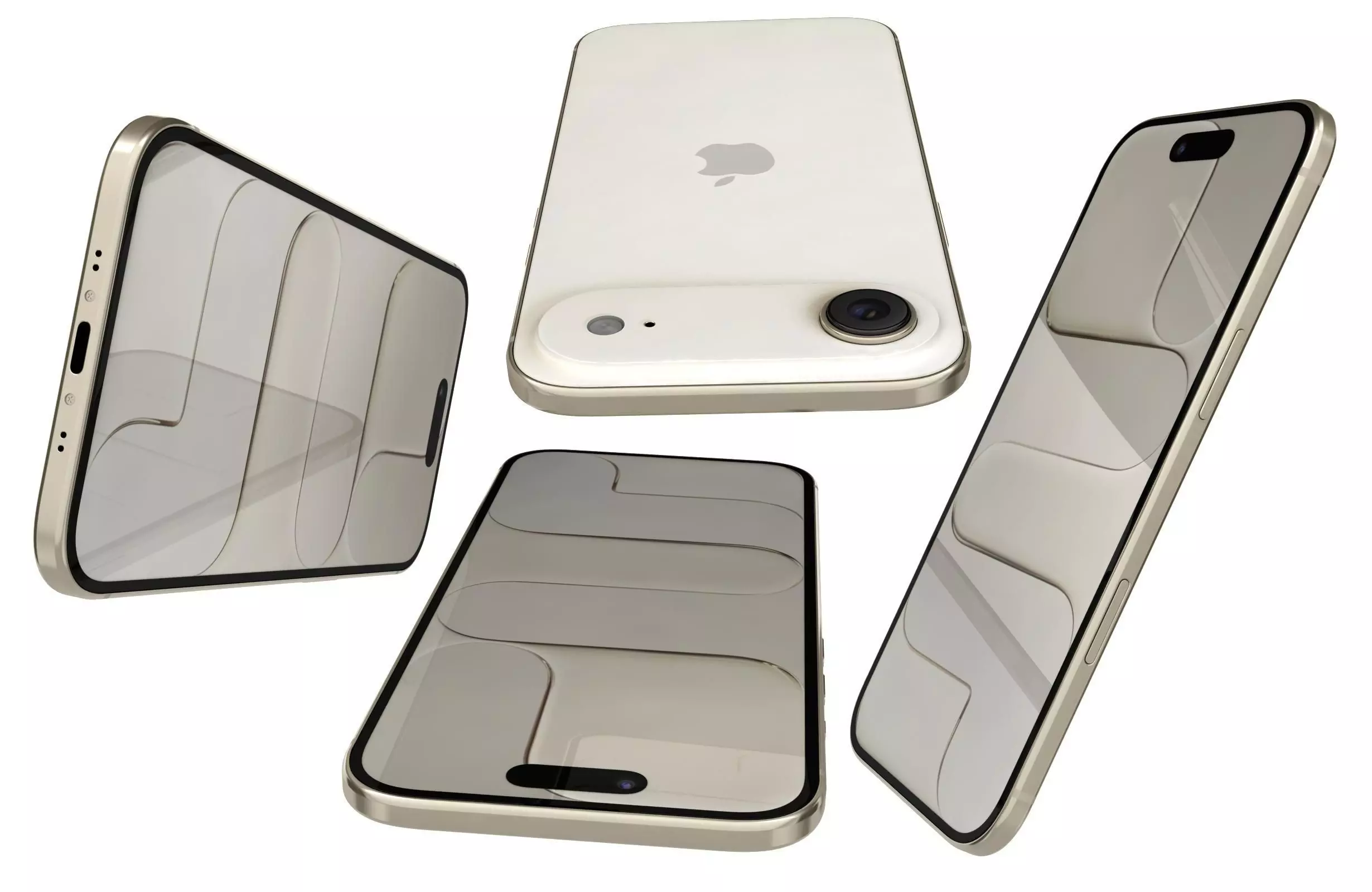 Apple iPhone Air Gold Light 3D model_18