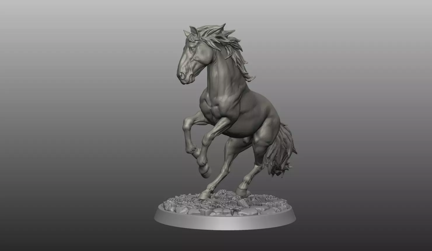 Horse pose 01 3D print model_1