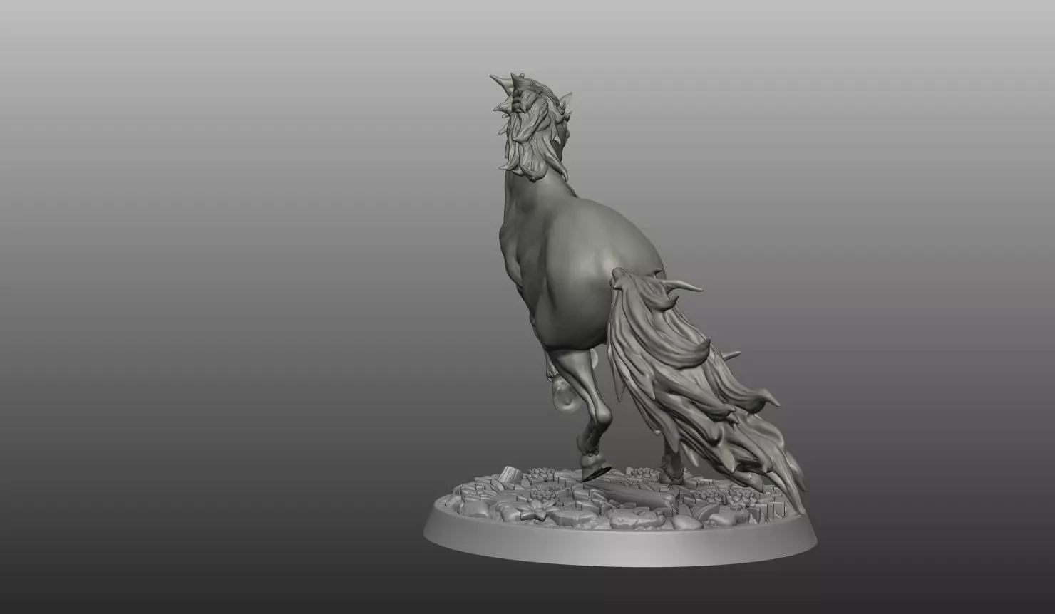 Horse pose 01 3D print model_4