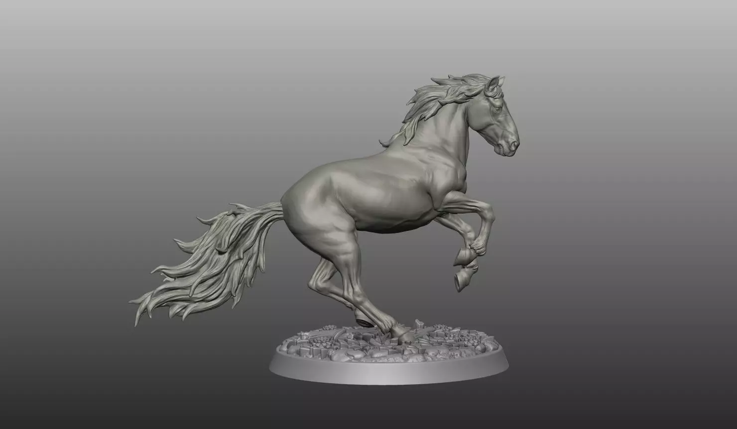 Horse pose 01 3D print model_3