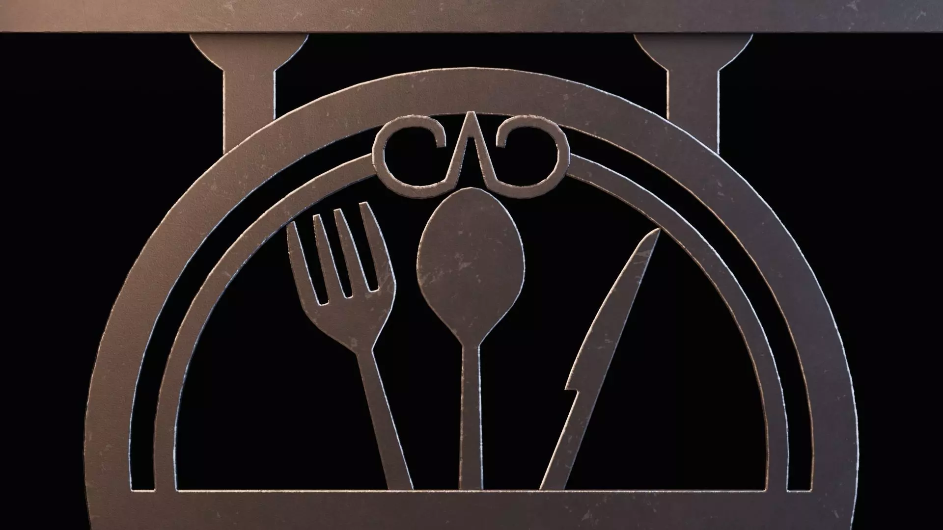 Restaurant Signboard Low-poly 3D model_4