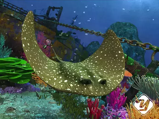 Stingray Low-poly 3D model
