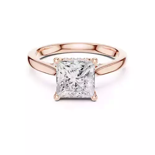 Princess Cut Hidden Diamond Engagement Ring 3DM STL Video